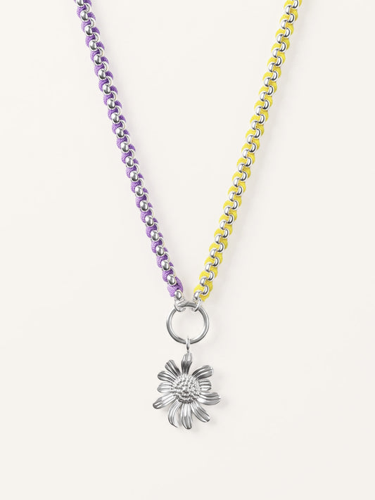 Haze Silver Color Clash Hand-woven Necklace