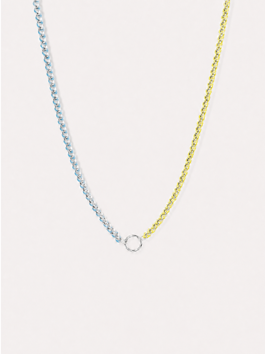 Rainbow Silver Color Clash Hand-woven Necklace