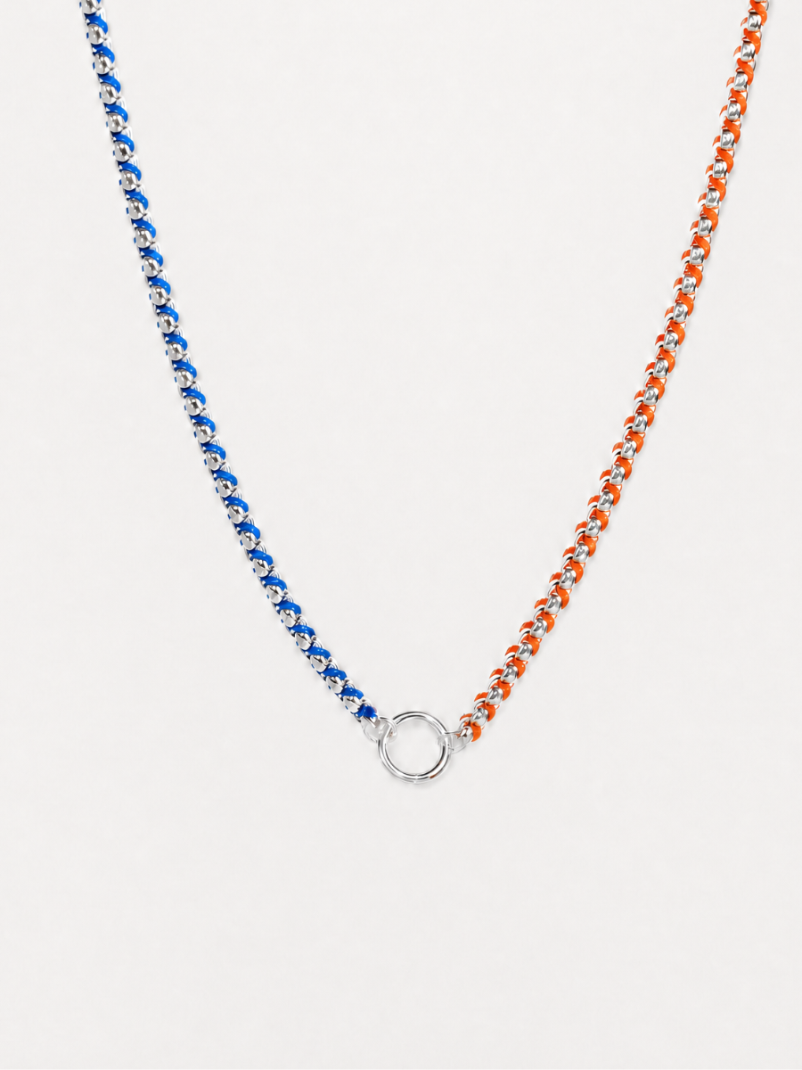 Rainbow Silver Color Clash Hand-woven Necklace