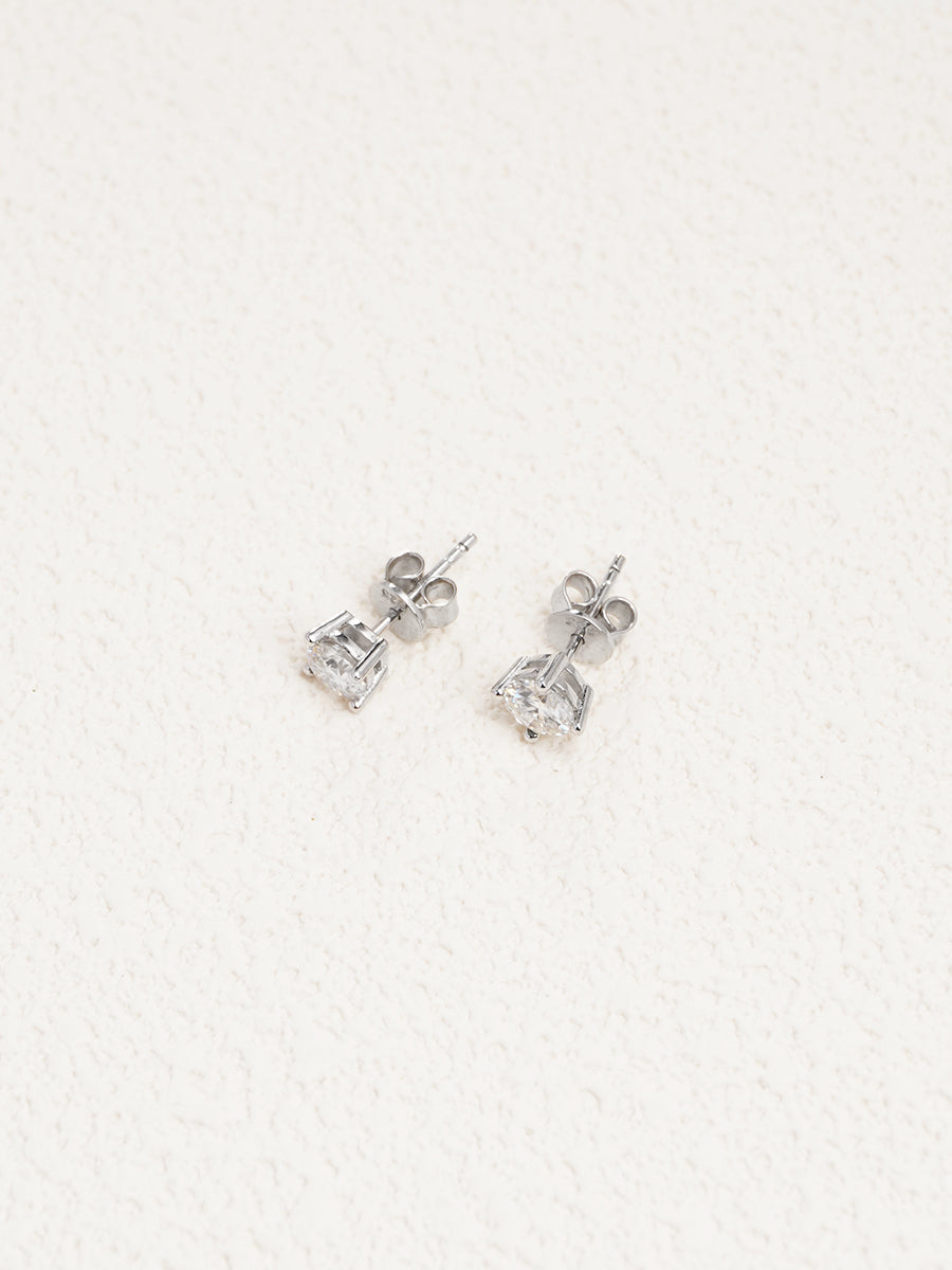 Moissanite Radiant Round Earrings GE003