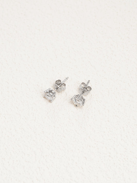 Moissanite Radiant Round Earrings GE003