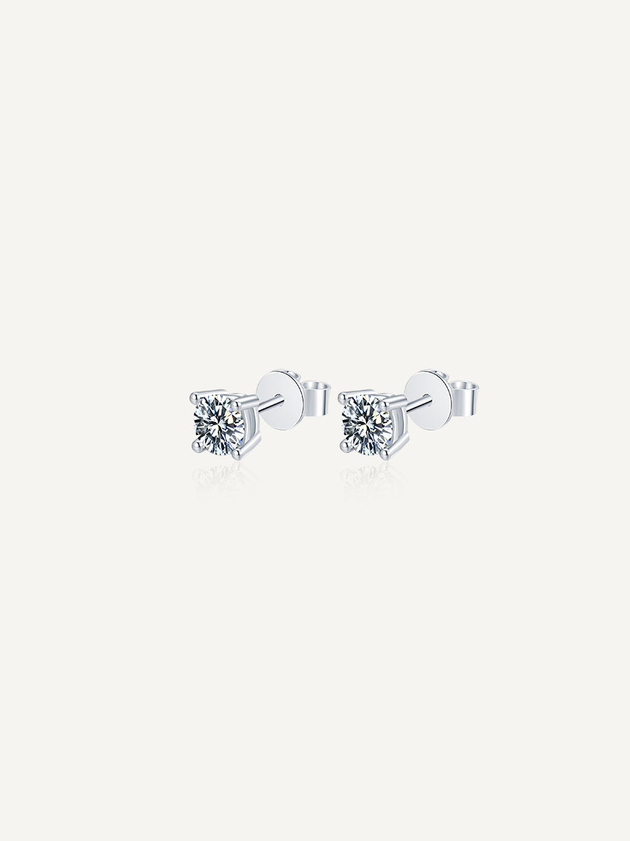 Moissanite Radiant Round Earrings GE003