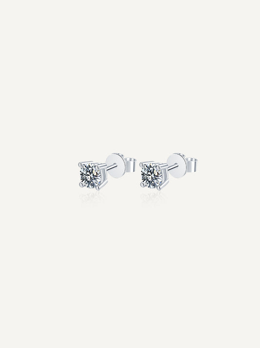 Moissanite Radiant Round Earrings GE003