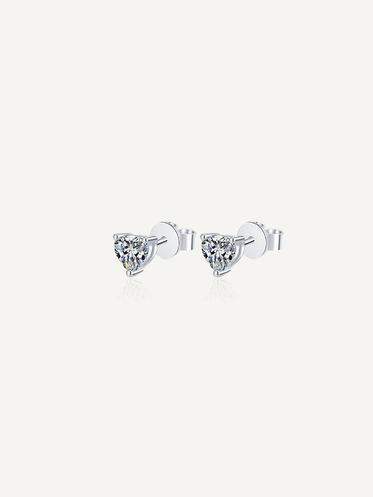 Moissanite Shimmering Heart Earrings GE004