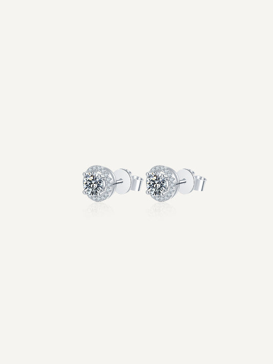 Moissanite Halo Stud Earrings GE005