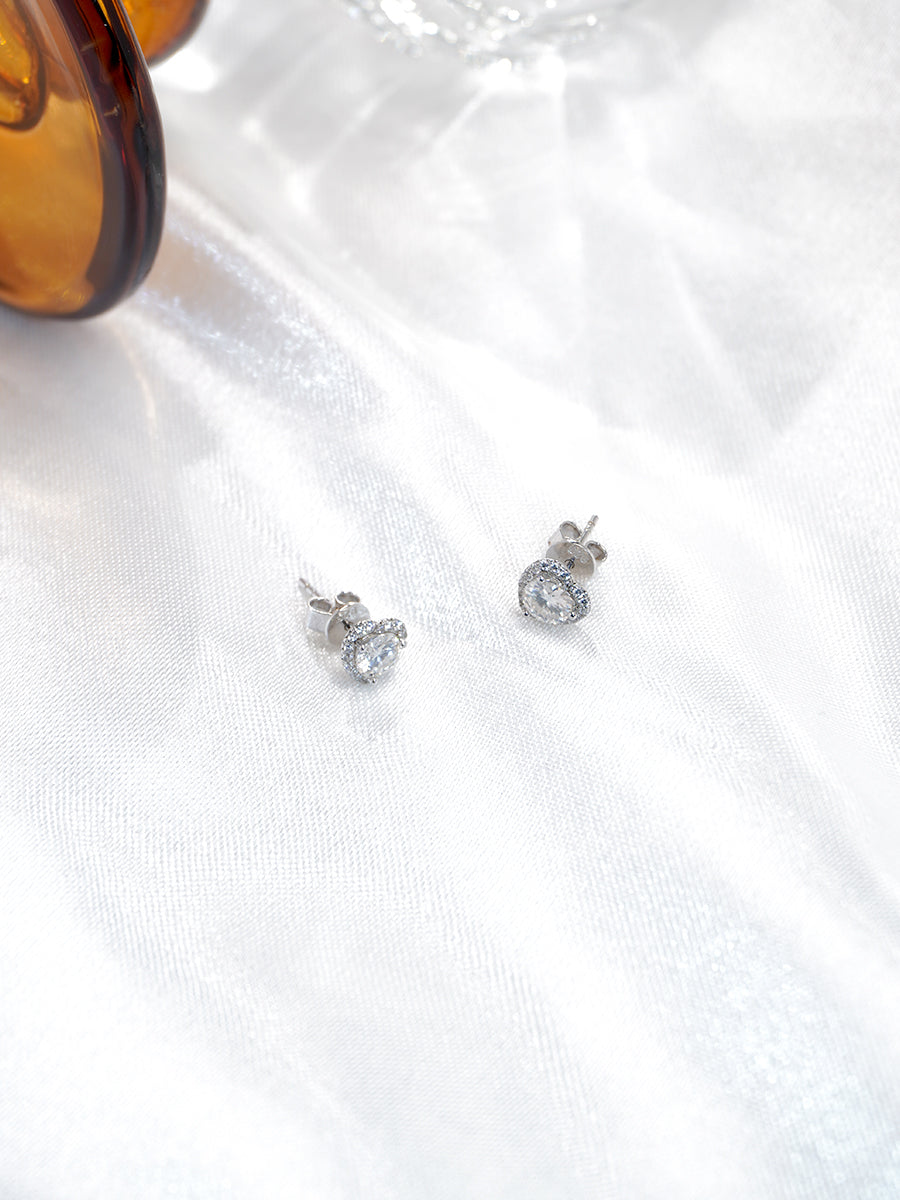 Moissanite Heart Stud Earrings GE006