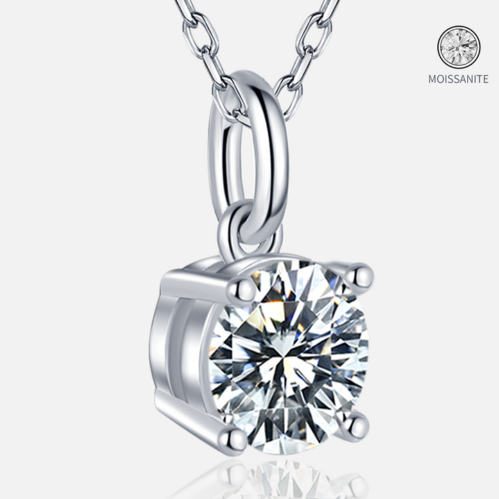 Moissanite-round-Sterling-Silver-Necklace