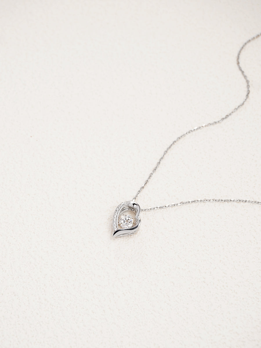 Moissanite Whimsical Heart Necklace GN004