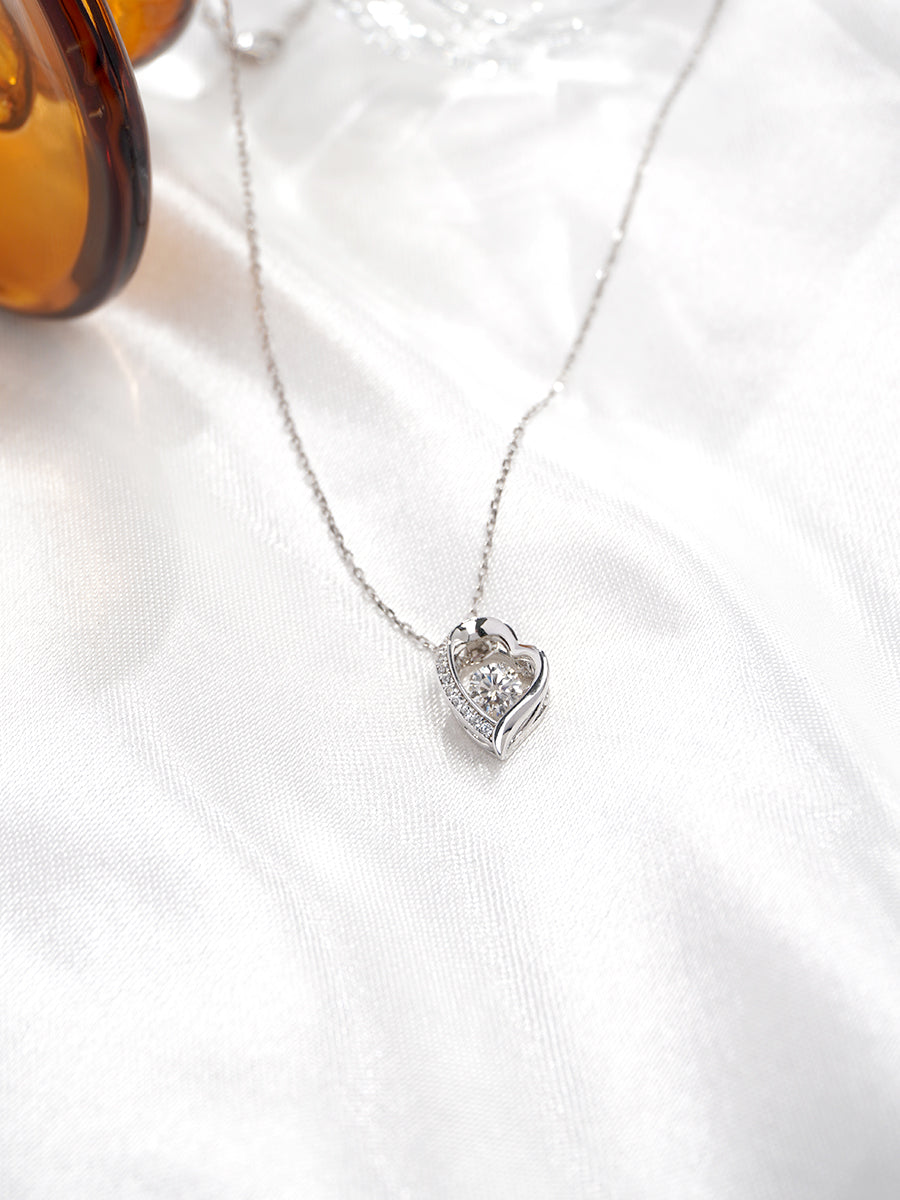 Moissanite Whimsical Heart Necklace GN004