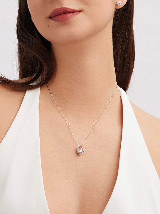 Moissanite Whimsical Heart Necklace GN004