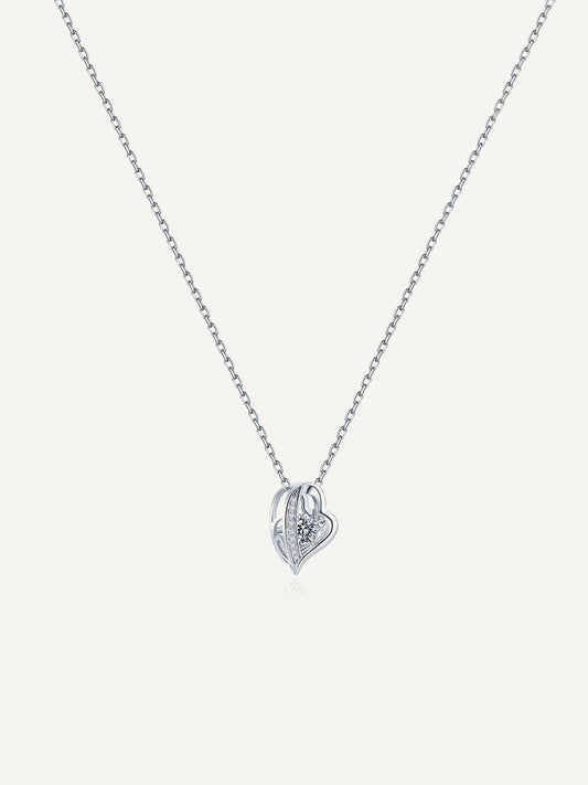 Moissanite Whimsical Heart Necklace GN004