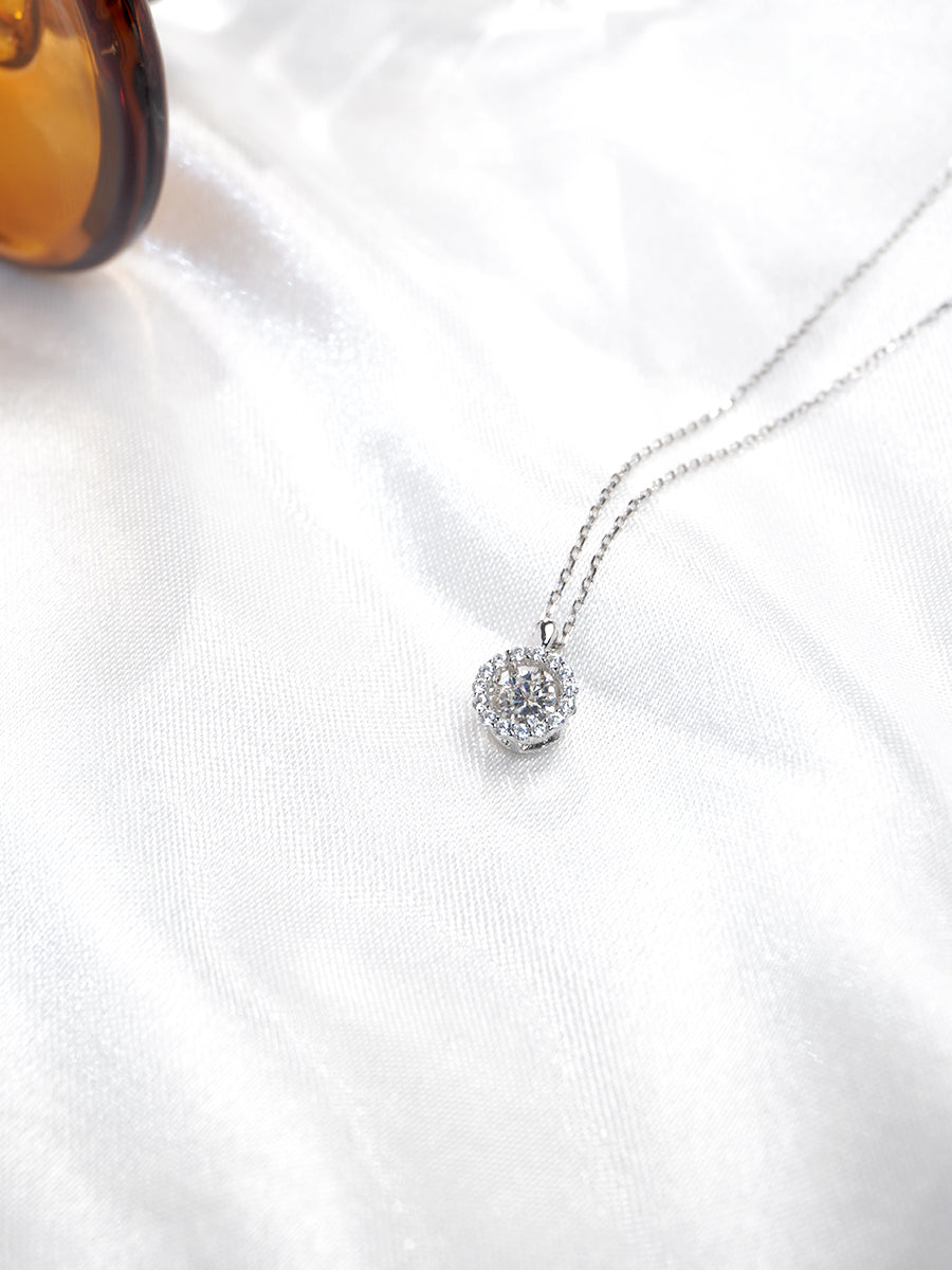 Moissanite Whimsical Round Necklace GN005