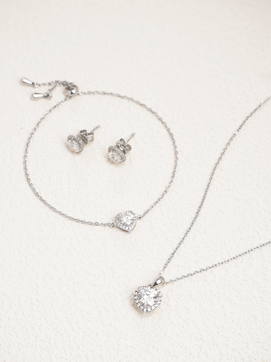 Moissanite Devotion's Heart jewelry Set GSET002