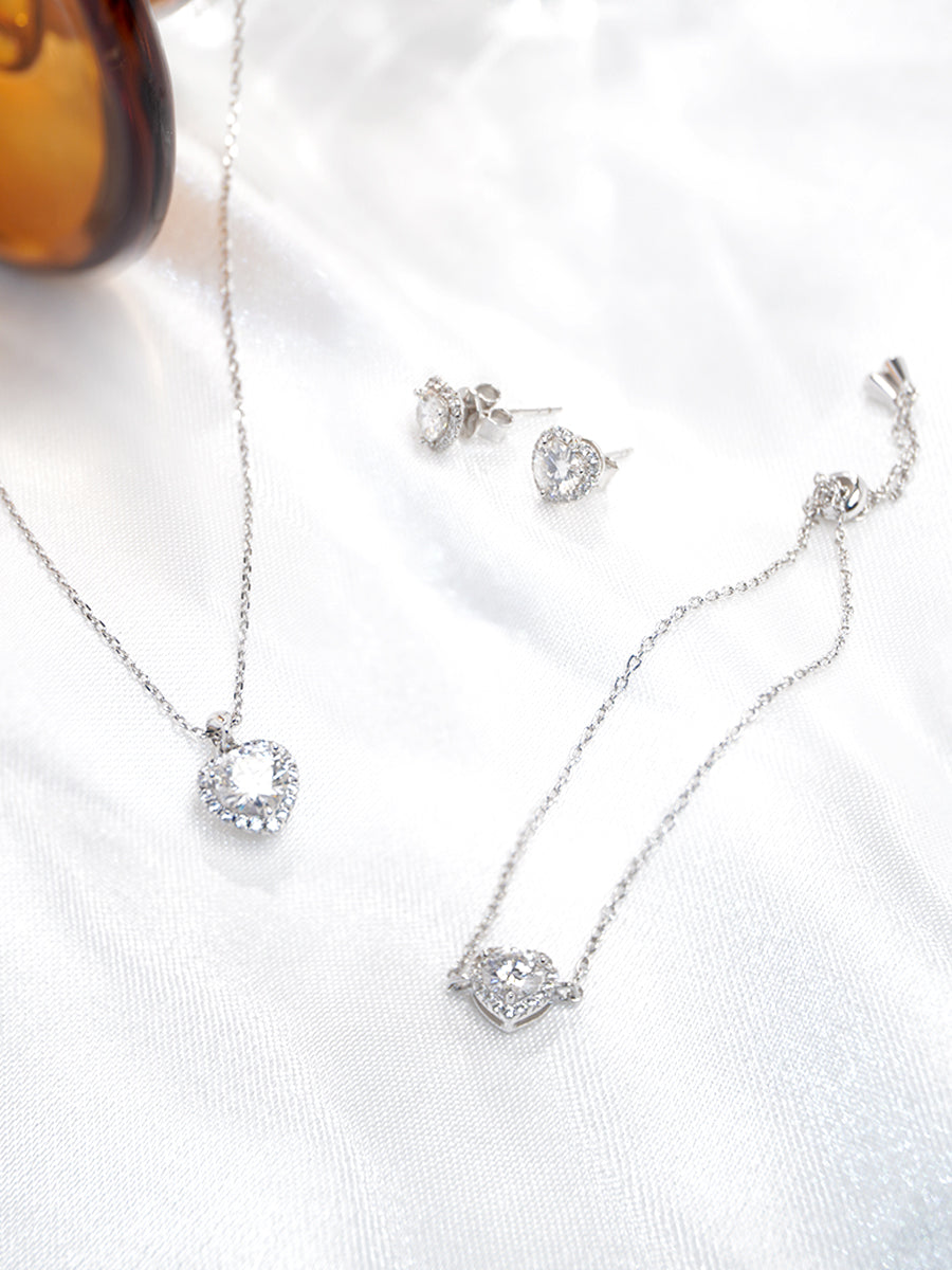 Moissanite Devotion's Heart jewelry Set GSET002