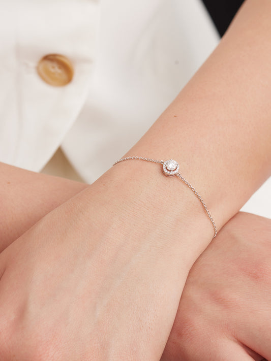Moissanite-Halo-Sterling-Silver-Bracele