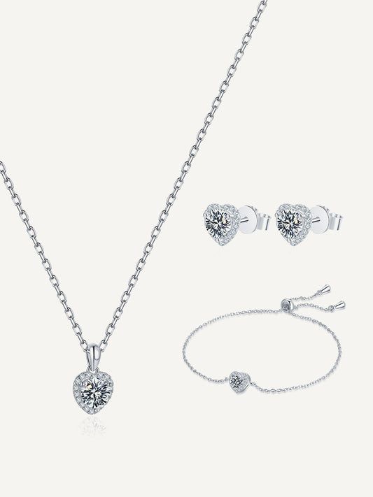 Moissanite Devotion's Heart jewelry Set GSET002