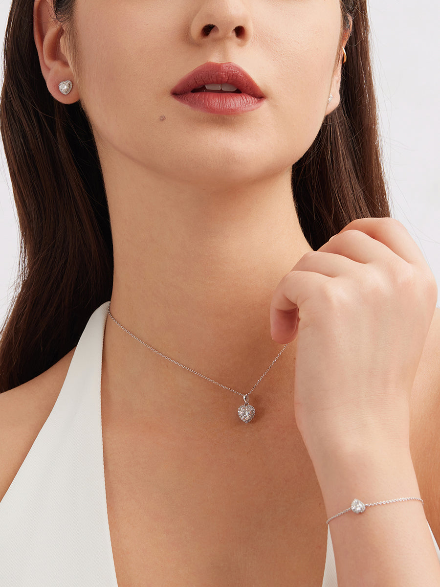 Moissanite Devotion's Heart jewelry Set GSET002
