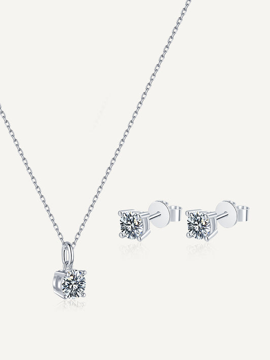Moissanite Radiant Round Jewelry Set GSET003