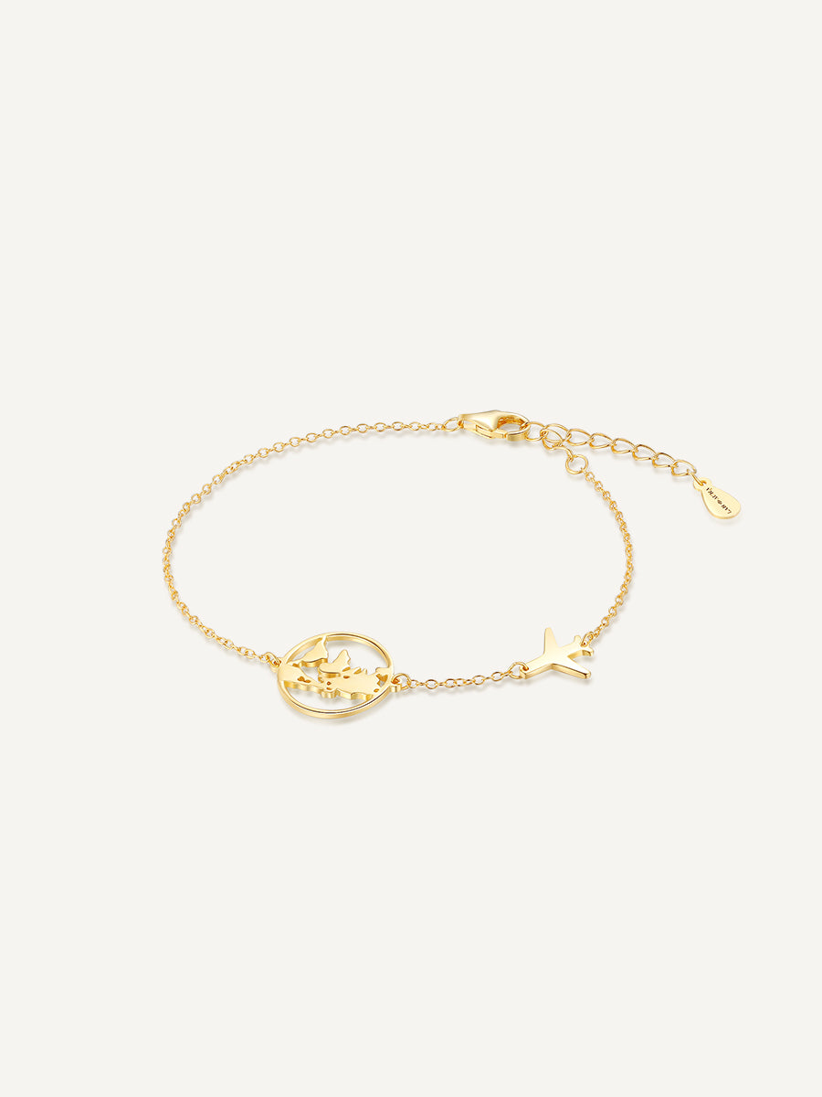 S925-gold-globe-plane-bracelets