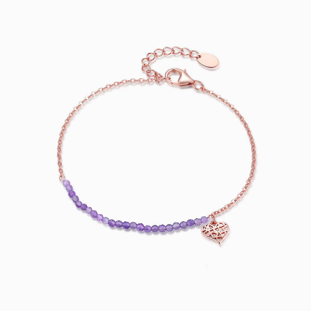 S925-rose gold-heart-purple-bracelet