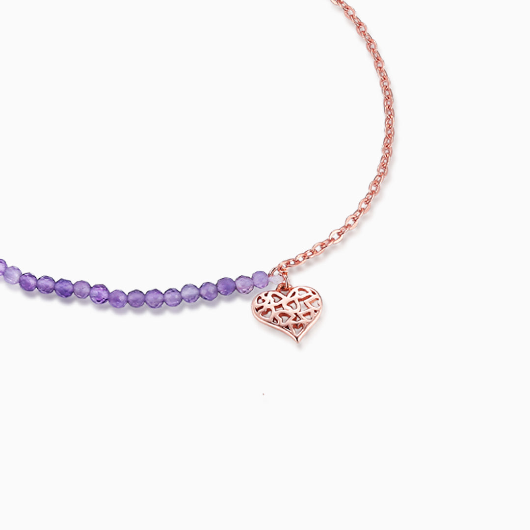 S925-rose gold-heart-purple-bracelet