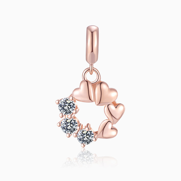 S925-Twin Hearts-rose gold-pendant-Charms