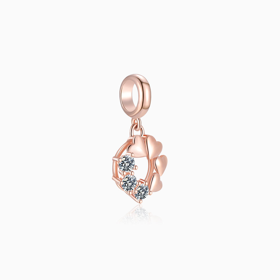 S925-Twin Hearts-rose gold-pendant-Charms