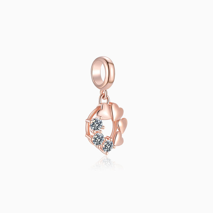 S925-Twin Hearts-rose gold-pendant-Charms