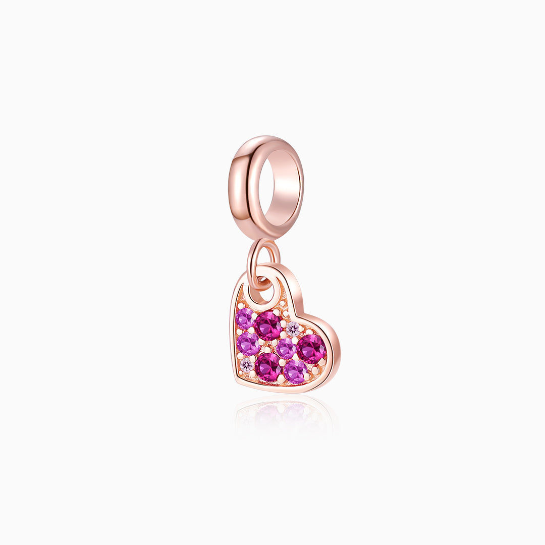 S925-rose gold-Heart-pendant-Charms