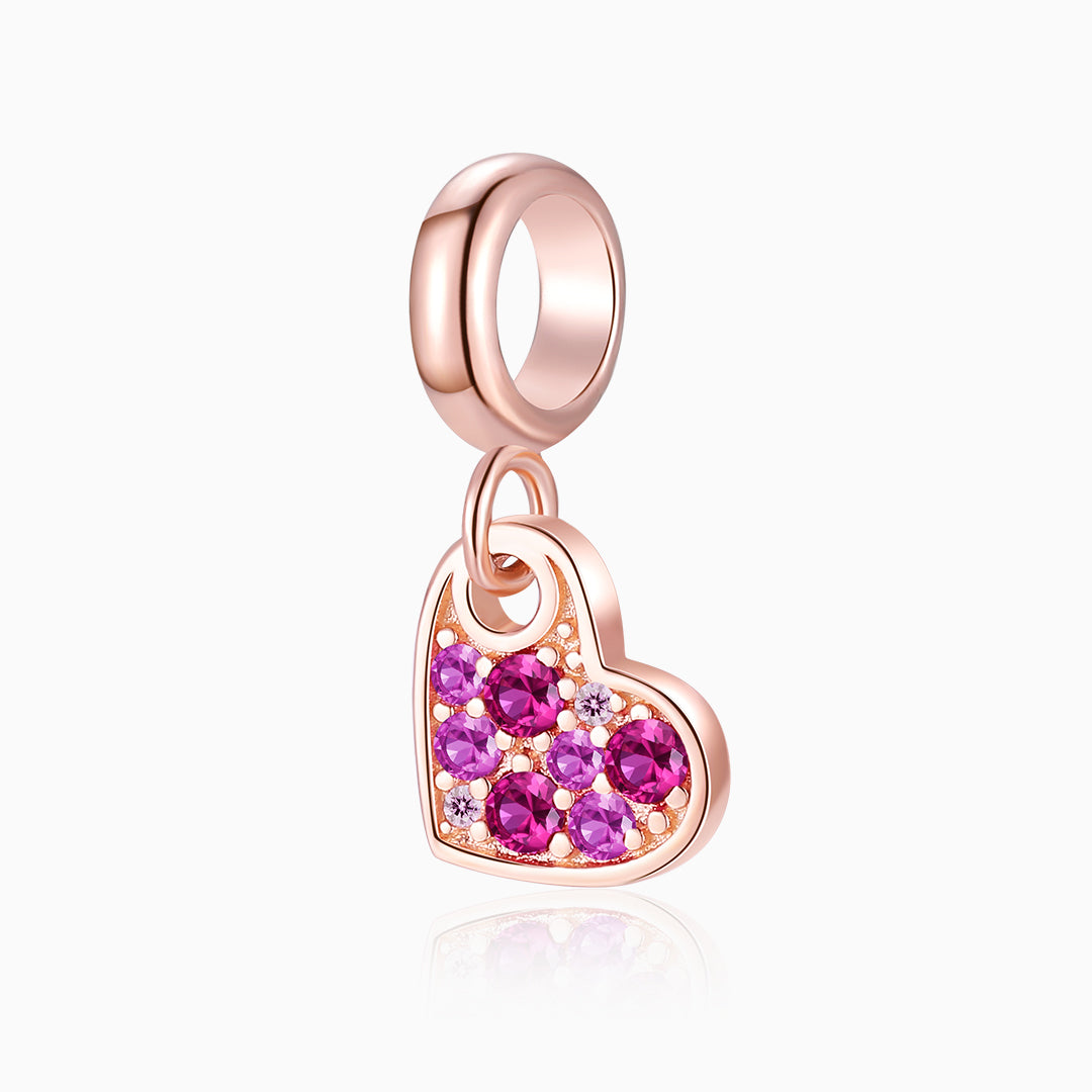 S925-rose gold-Heart-pendant-Charms