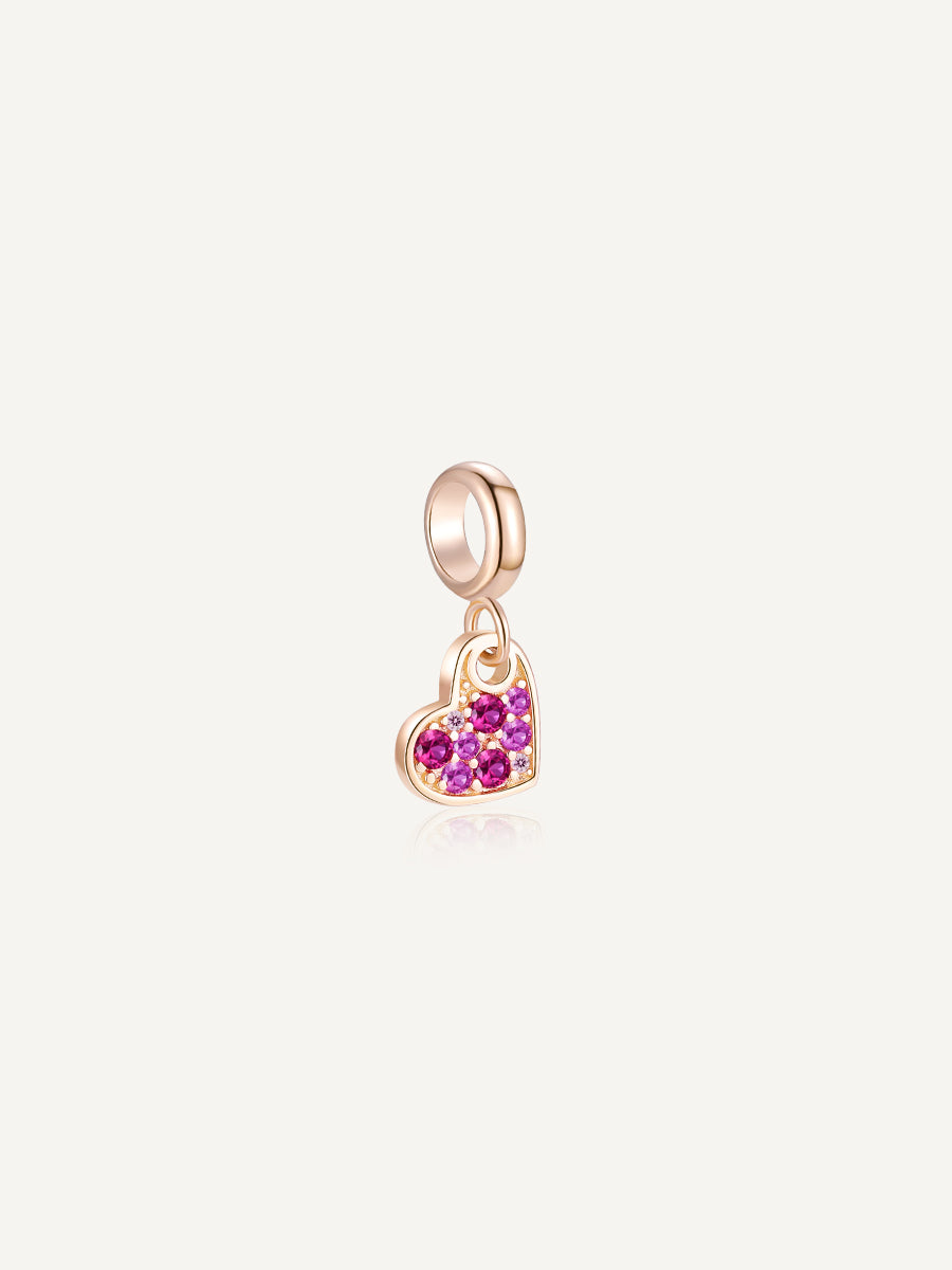 S925-rose gold-Heart-pendant-Charms