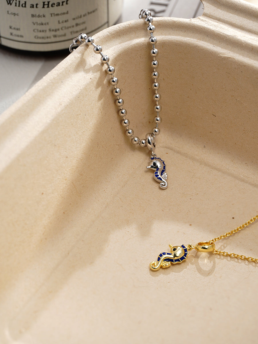 Azure Seahorse Charm PC007