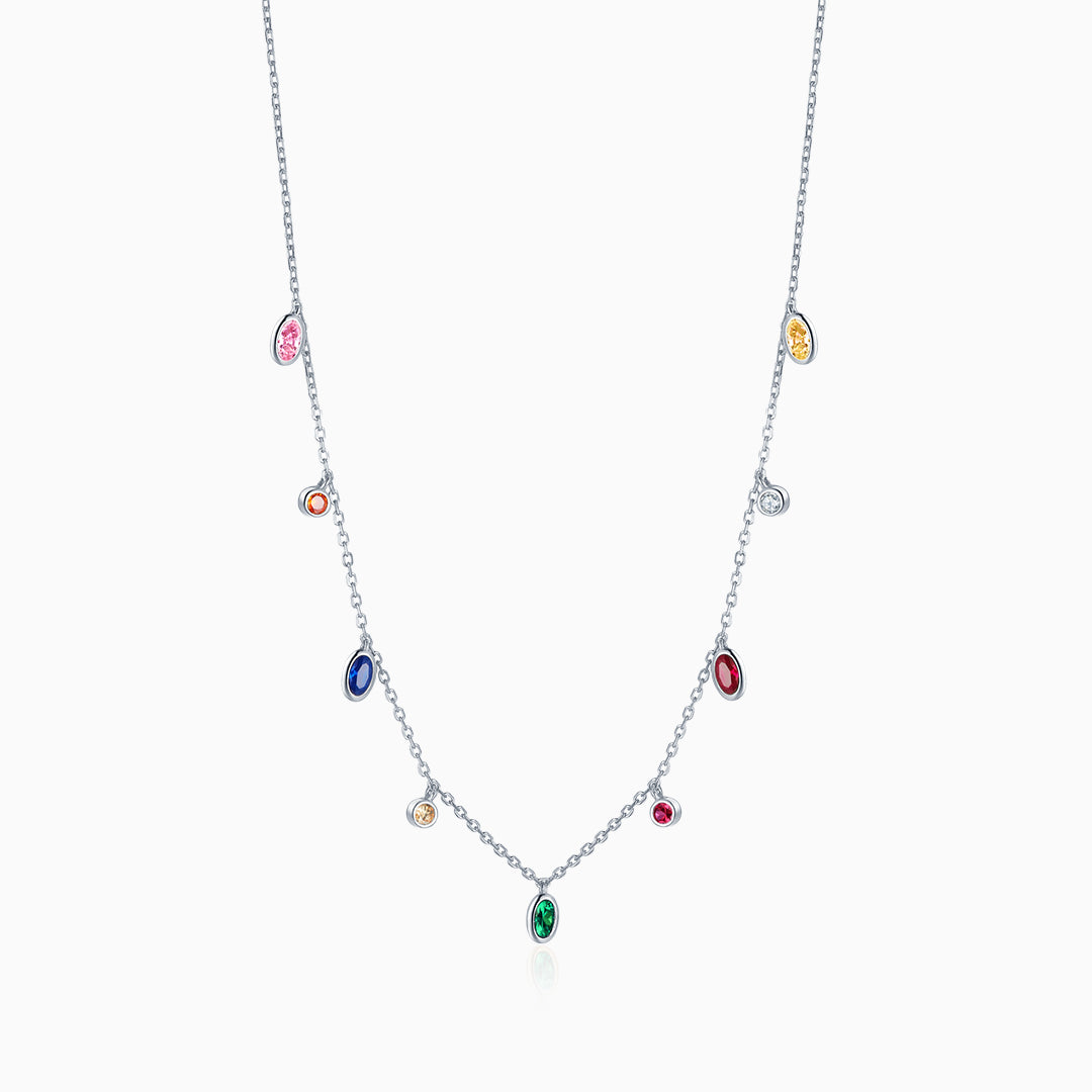 S925-round-sliver-colorful-Necklaces