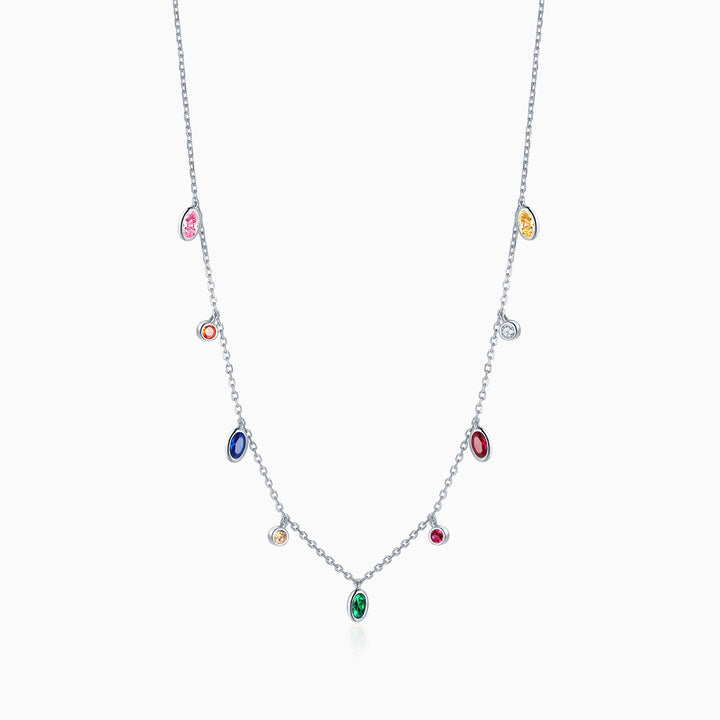 S925-round-sliver-colorful-Necklaces