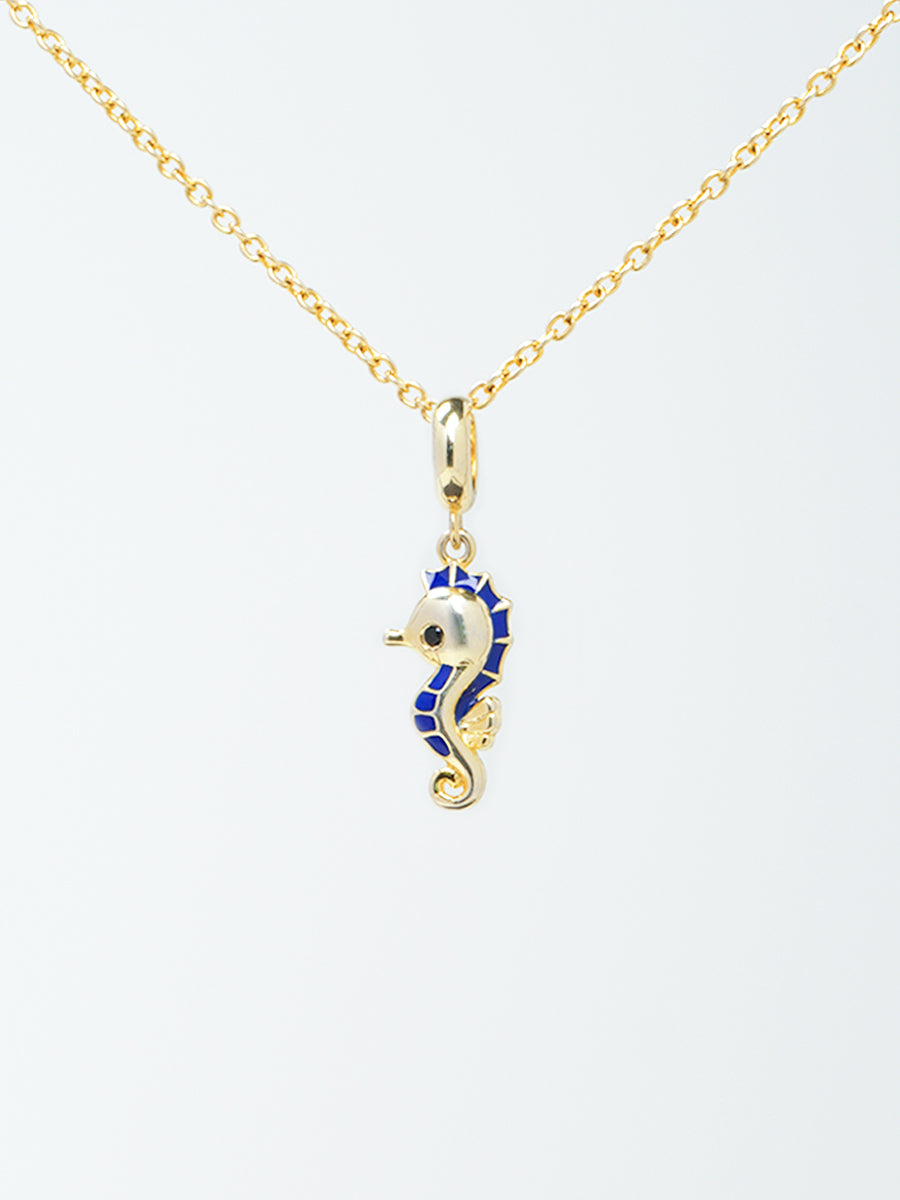 18K Gold Seahorse Baby Charm Necklace Set PN007GDSET