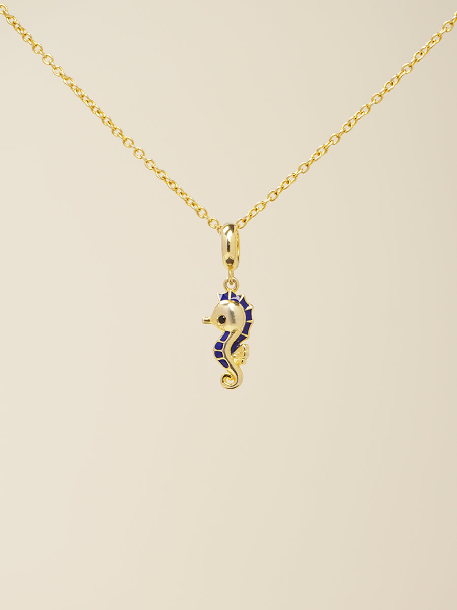 18K Gold Seahorse Baby Charm Necklace Set PN007GDSET