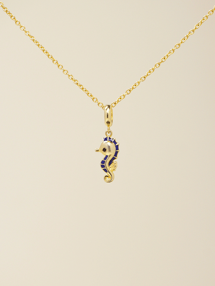 18K Gold Seahorse Baby Charm Necklace Set PN007GDSET