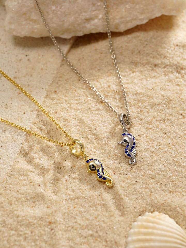 18K Gold Seahorse Baby Charm Necklace Set PN007GDSET