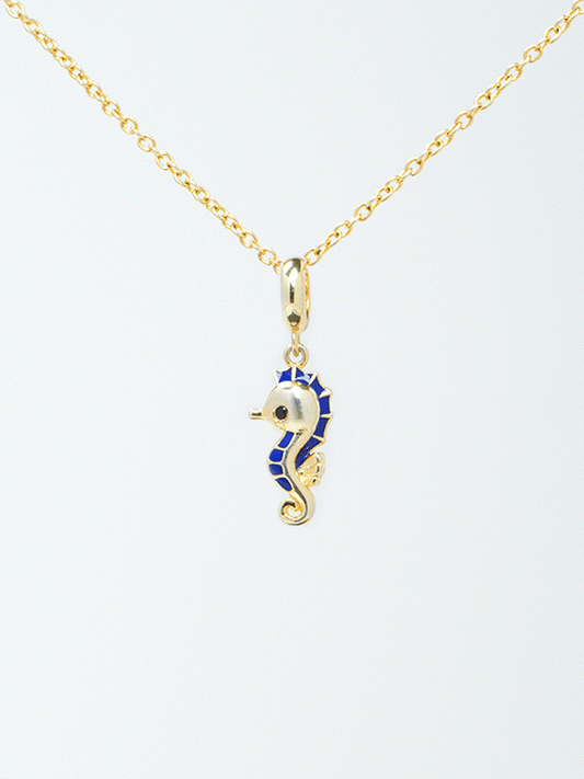 18K Gold Seahorse Baby Charm Necklace Set PN007GDSET