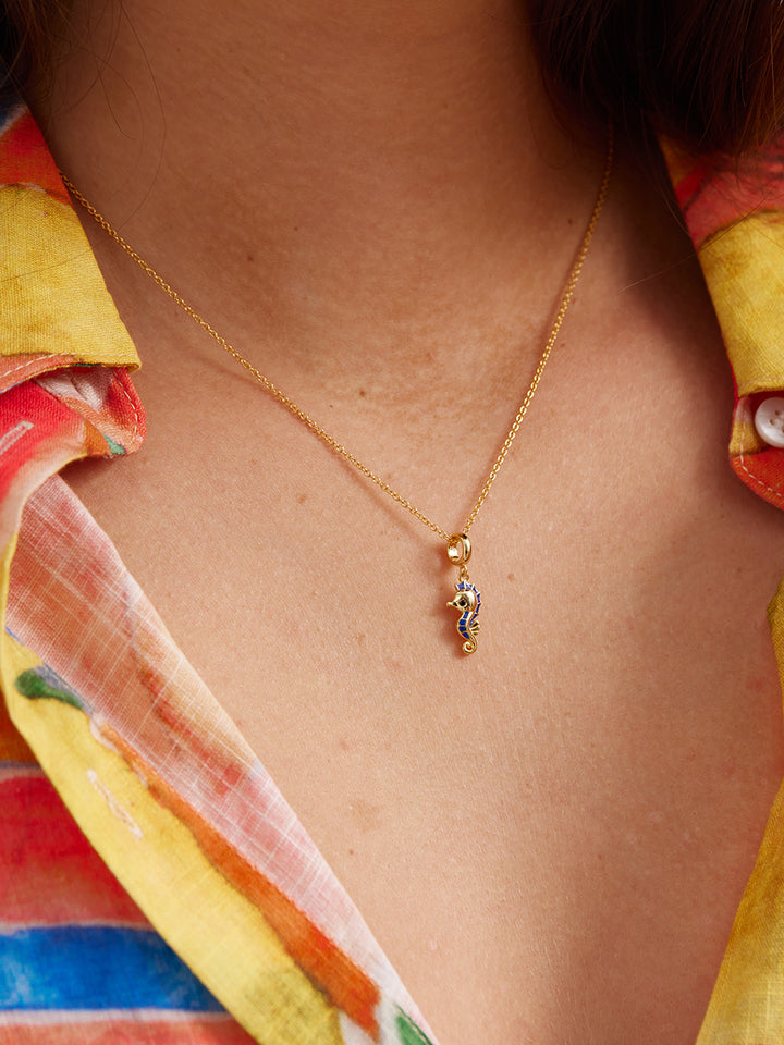 18K Gold Seahorse Baby Charm Necklace Set PN007GDSET