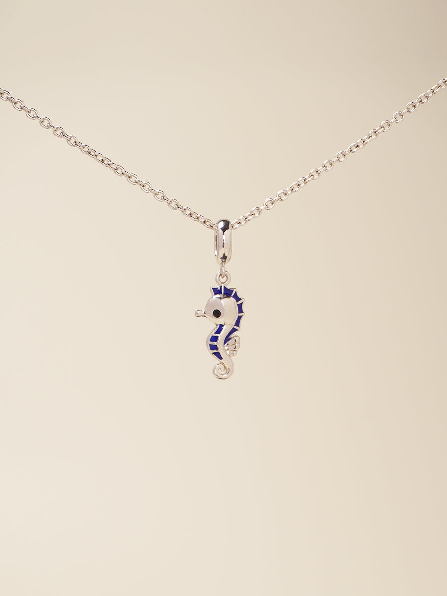 Silver Seahorse Baby Charm Necklace Set PN007SVSET