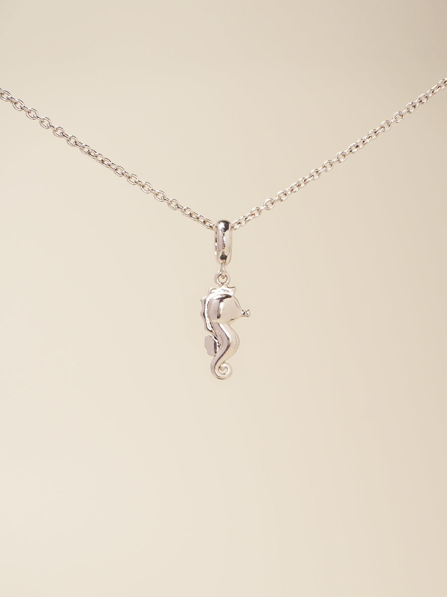 Silver Seahorse Baby Charm Necklace Set PN007SVSET