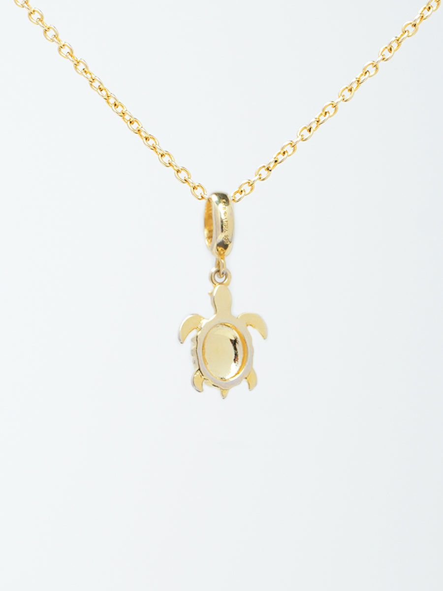 Jade Enamel 18K Turtle Charm Necklace Set PN008GDSET
