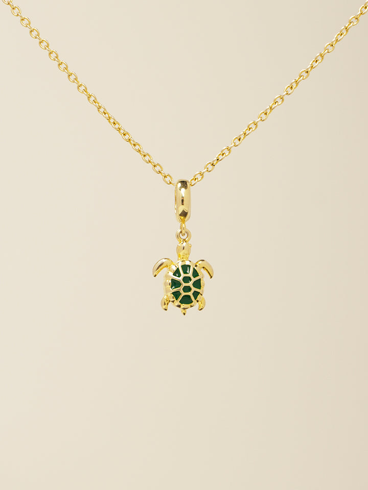 Jade Enamel 18K Turtle Charm Necklace Set PN008GDSET