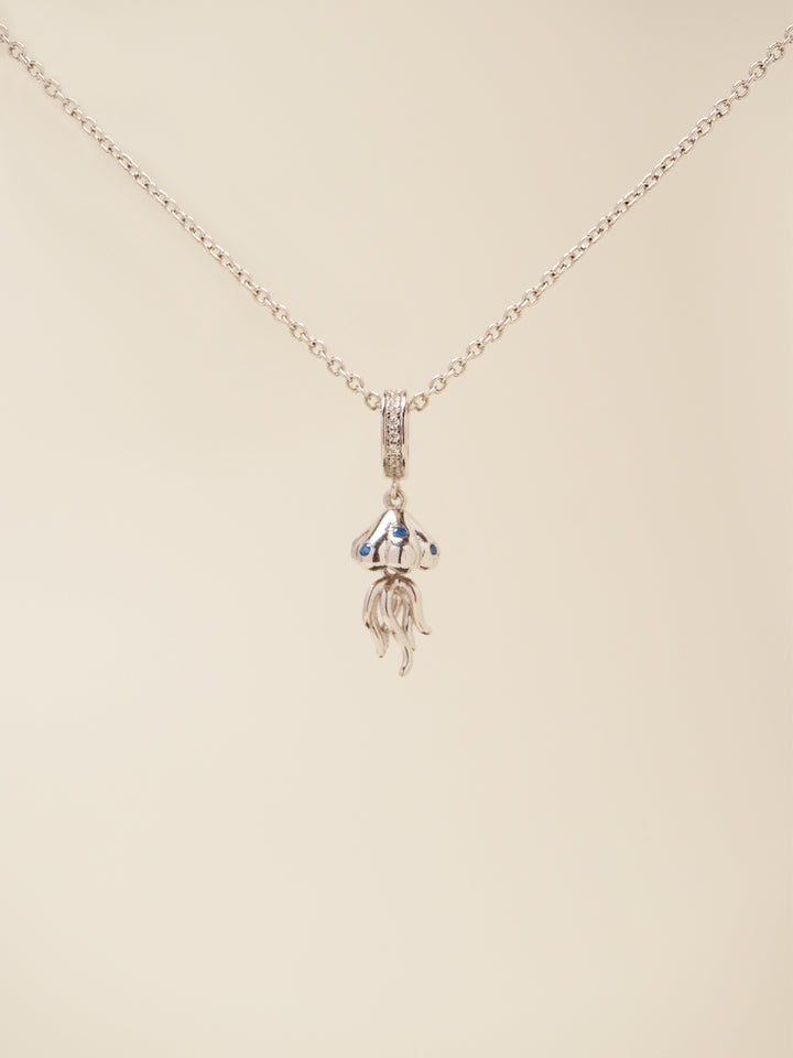Silver Ocean Whisper Jellyfish Charm Necklace Set PN009SVSET