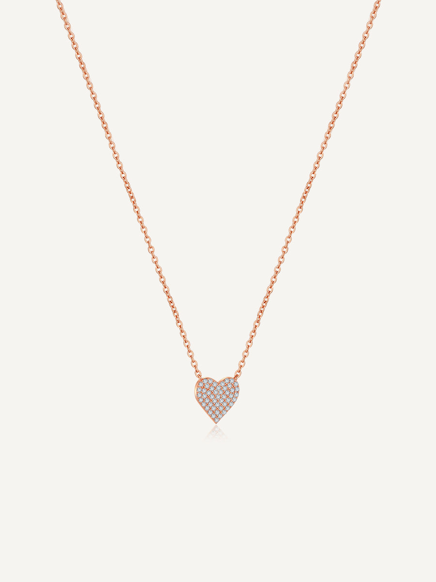 S925-Heart-rose gold-Necklace