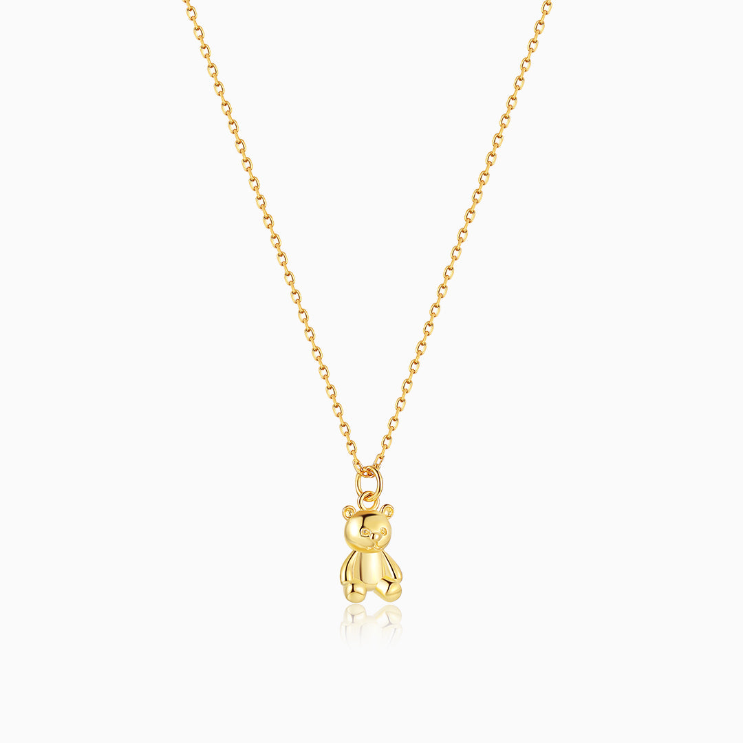 S925-teddy bear-gold-Necklace