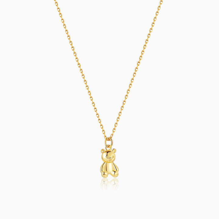 S925-teddy bear-gold-Necklace