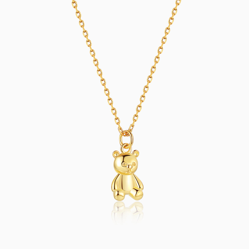 S925-teddy bear-gold-Necklace