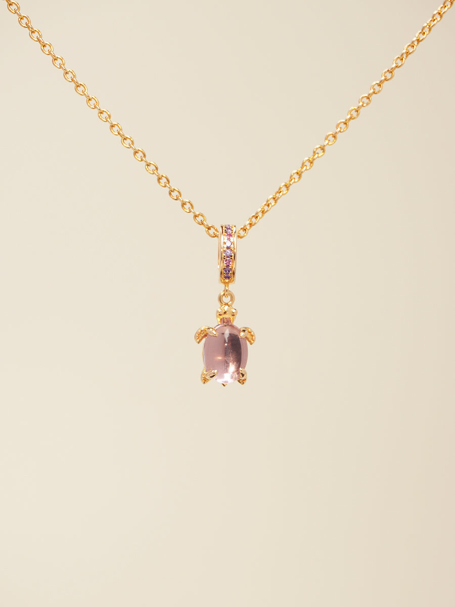 Lucky stone Rose Gold Violet Turtle Necklace Set PN019RGSET